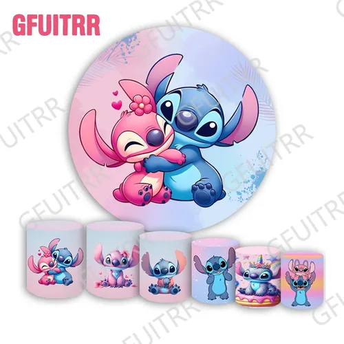 Fondo redondo de Ángel de punto, cubiertas de cilindro para Baby Shower, decoración de fiesta de cumpleaños para niños, cubiertas circulares, fondo fotográfico