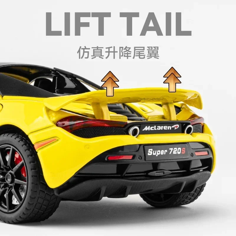 جديد 1:24 720S سباق السيارات نموذج دييكاست سيارة رياضية معدنية نموذج محاكاة الصوت والضوء جمع لعبة أطفال هدية #6