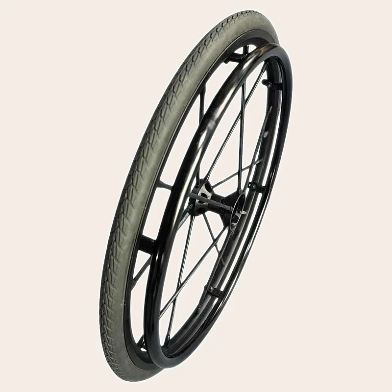 24 Inch Sports Wheelchair Rear Wheels Inflatable Tires Lightweight Aluminum Alloy 1 Pair