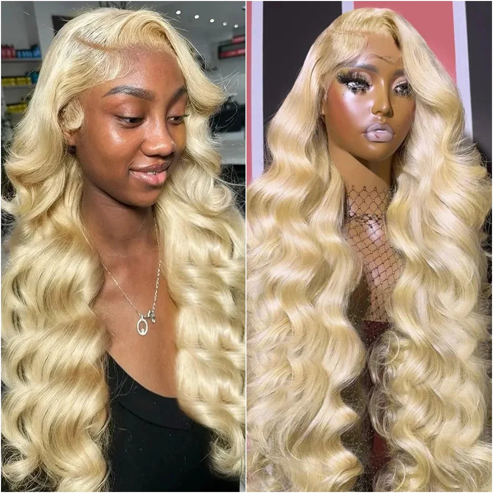 

200 Density Body Wave 613 Blonde Lace Front Wig 40Inch Brazilian 13x4 13x6 HD Transparent Lace Frontal Human Hair Wigs For Women