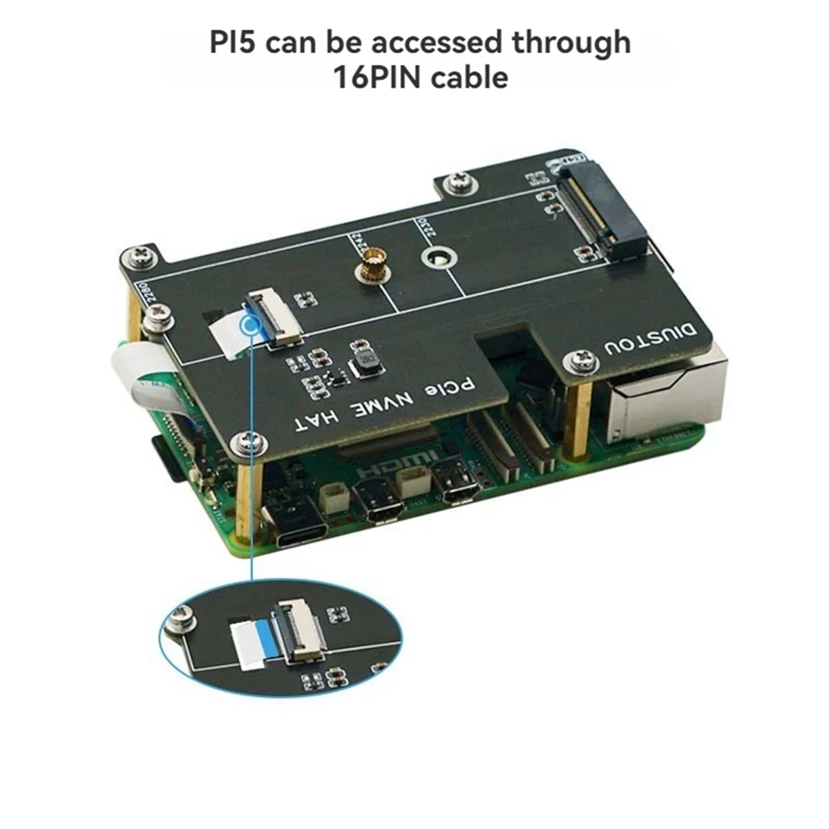 ADEGBO-Улучшенный адаптер PCIe-M.2 M Key, плата расширения NVMe для Raspberry Pi 5