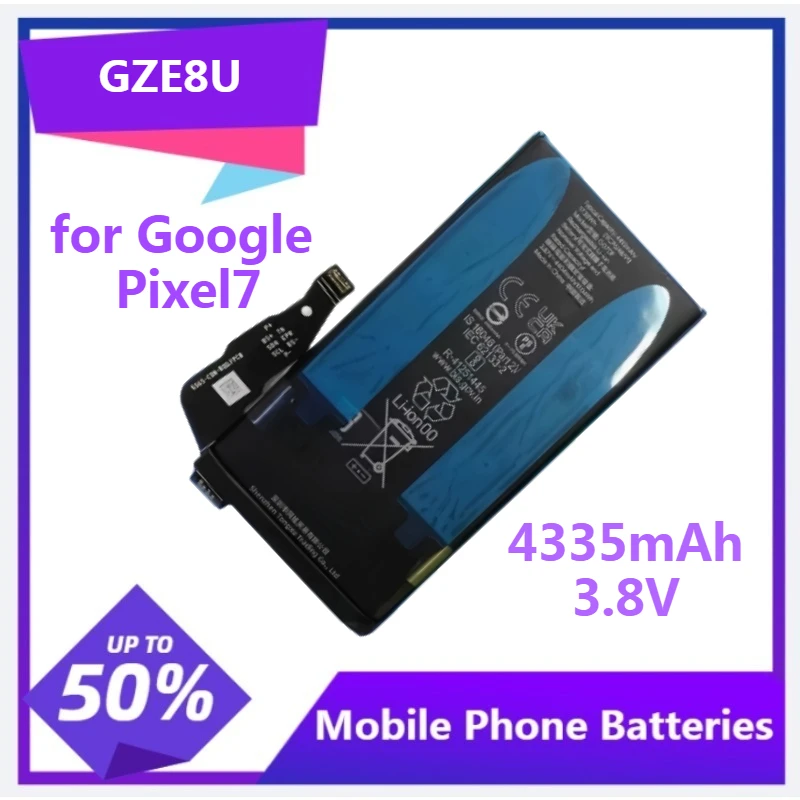 1pcs GZE8U for Pixel 7 Phone Replacement Battery for Google Pixel7 7 5G 4335mAh 3.8V Mobile Phone Battery with Tool