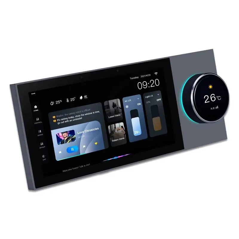 Tianlai TL-6 6 Inch Smart Home Alexa Gateway System Touch Screen Controller Tuya Zigbee Bluetooth Wifi Wall Amplifier