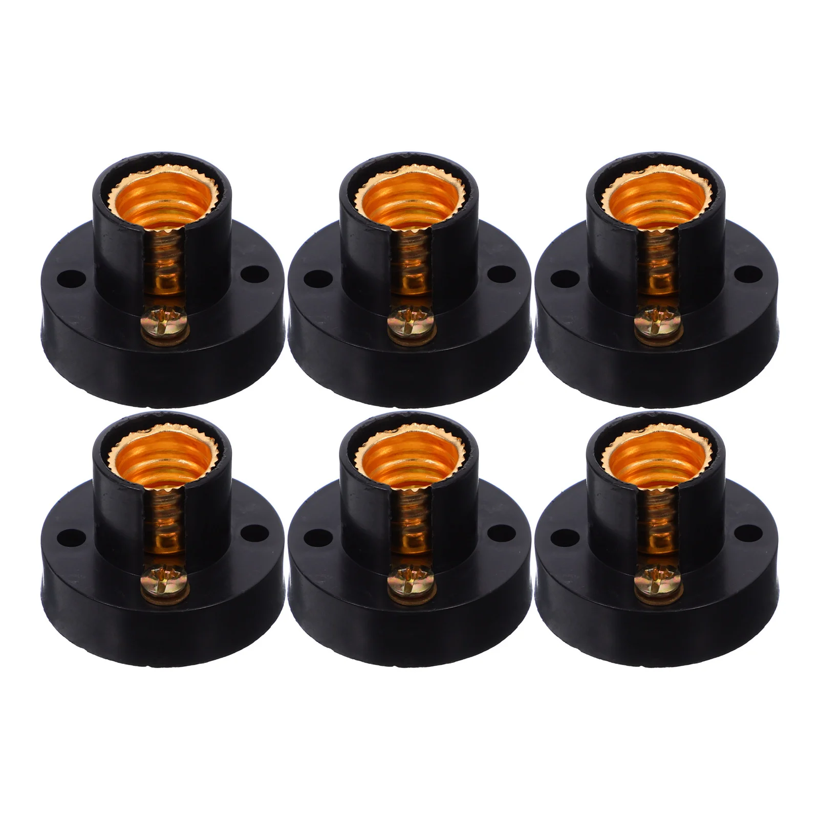 

6Pcs E12 Screw Base Adapter Black Small Round Bulb Holder for DIY Lighting Experiments Miniature Bulbs Screw Base
