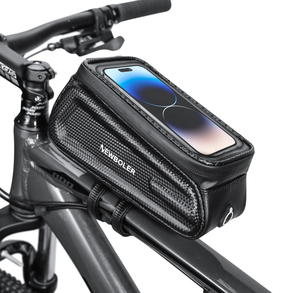 AliExpress NEWBOLER 2L Mountain Bike Bag Front Handlerbar Bag Rainproof 7.2inch Mobile Phone Case Bicycle Top Tube Bag Cycling Accessories