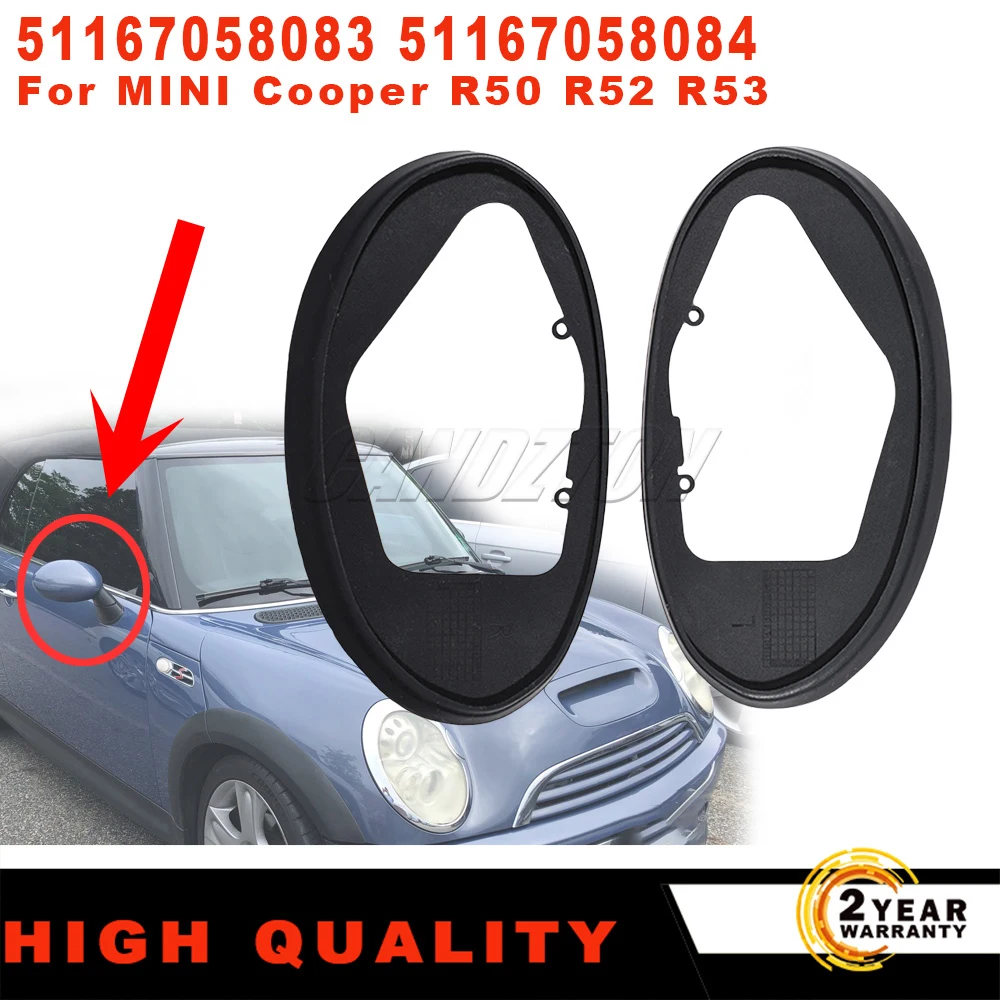 1 Par de Anéis de Borracha de Vedação para Espelho Lateral da Porta (Novo) L+R 51167058083 51167058084 para BMW MINI Cooper S R50 R52 R53 Acessórios Automotivos