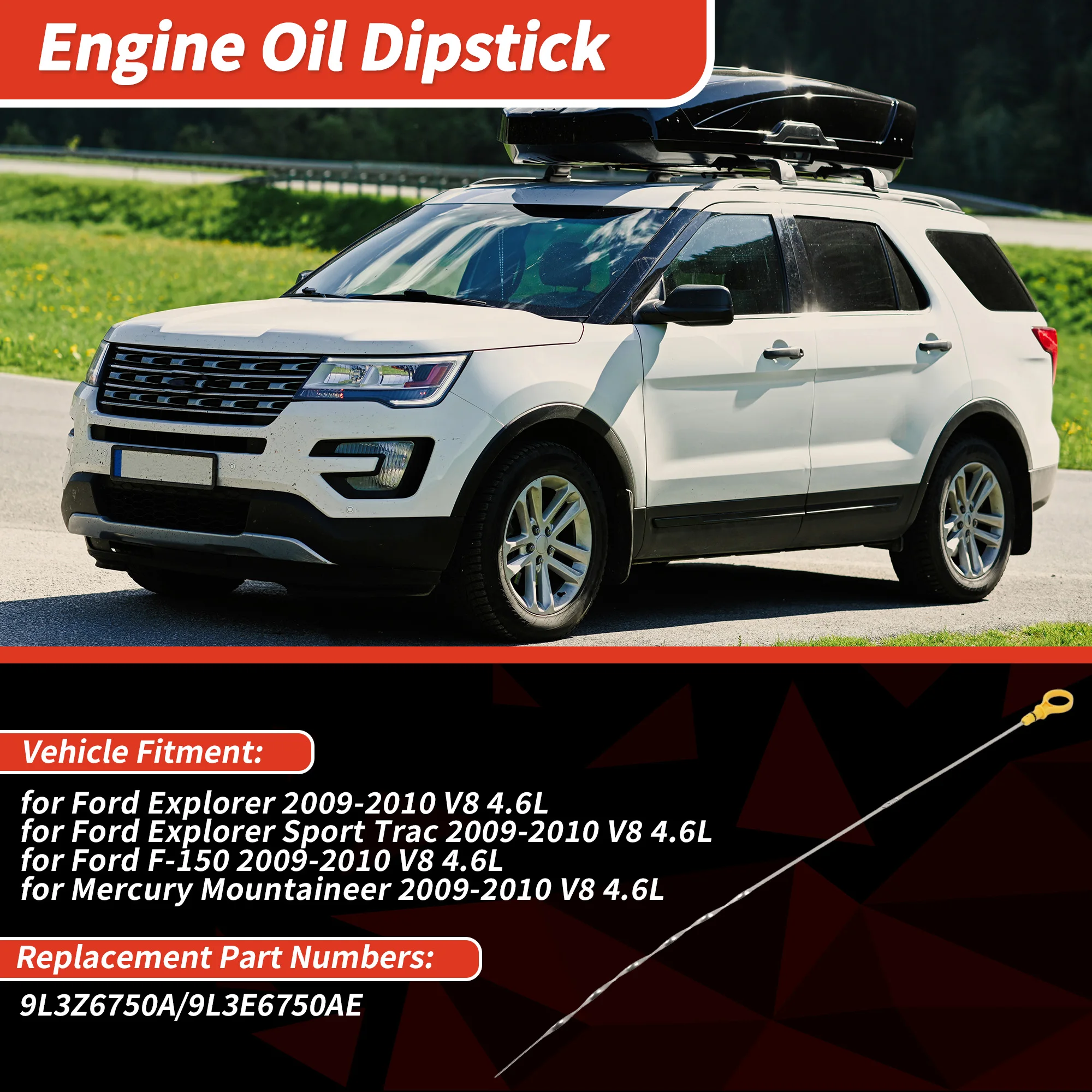 UXCELL Motoroliepeilstok voor Ford Explorer F-150 2009-2010 Nr.9L3Z6750A/9L3E6750AE