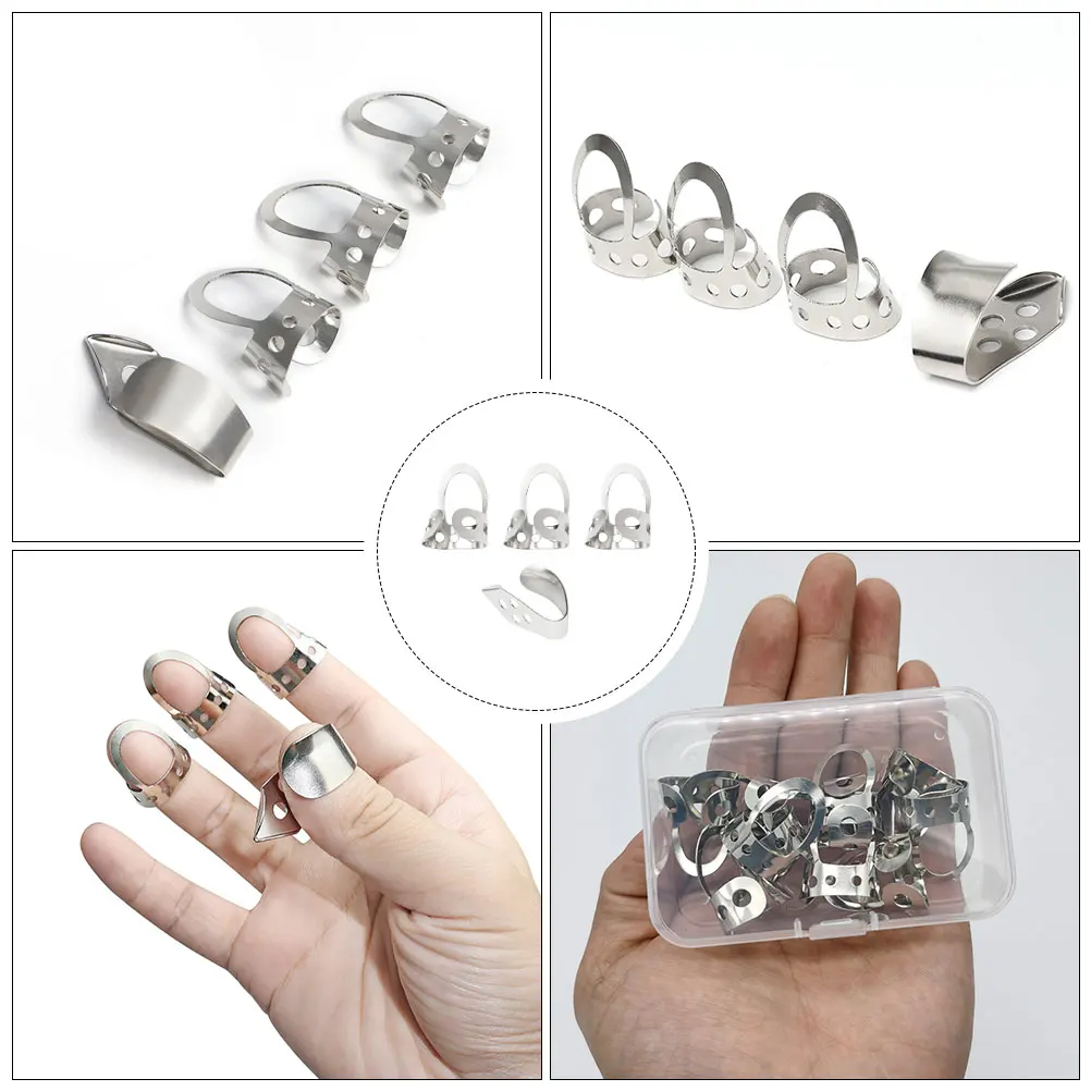

Metal Banjo Guitar Picks Durable Brass Material Ergonomic Design Comfortable Feeling Wide Application Finger Curvature