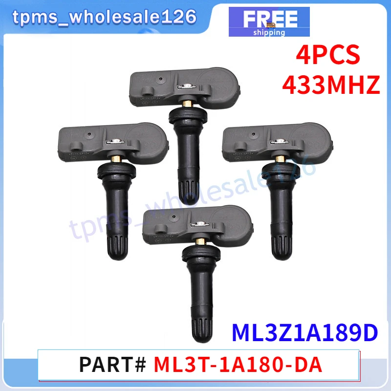 

ML3T-1A180-DA ML3Z1A189D Tire Pressure Monitor System Sensor 4PCS For 2021 2022 2023 2024 Ford Bronco TPMS TYRE SENSORS 433MHZ