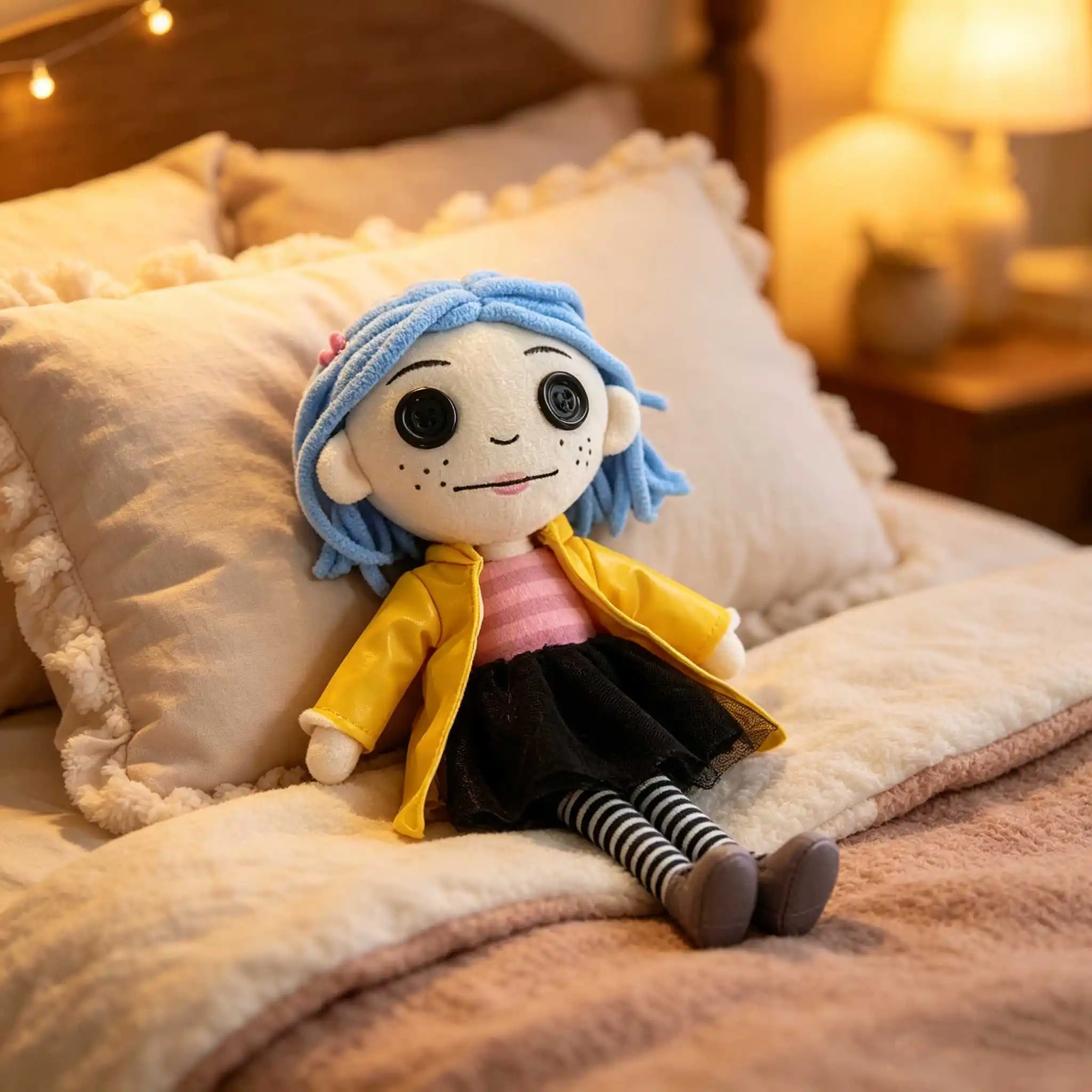 Nuevo Peluche de Coraline, Figura de Dibujos Animados, Muñeca Kawaii, Almohada Suave, Muñecos Coleccionables Lindos para Niños, Juguetes de Decoración, Regalos de Cumpleaños