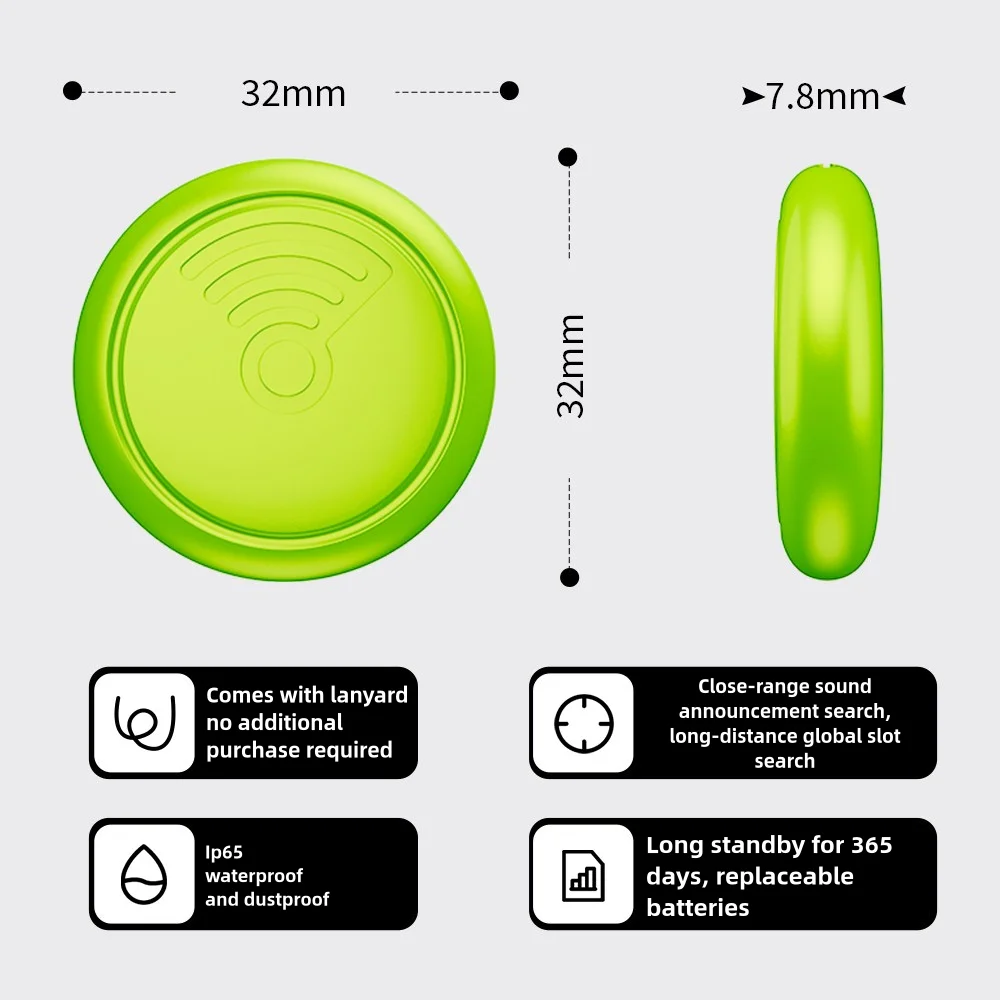 Airtag Bluetooth GPS-trackers IPX 5-waterdichte sporttracking Vind mijn oudere kinderen Huisdieren beschikbaar Mini-zoekers voor iPhone