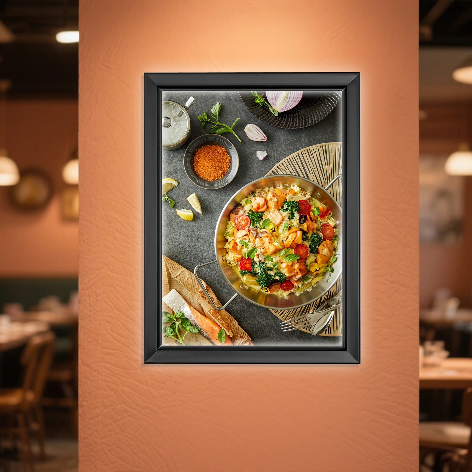 

110 В светодиодный рекламный светильник, настенная рамка для плаката, коробка 9000-10000K, индивидуальная пленка, светодиодная подставка для освещения 45,72*3*60,96 см