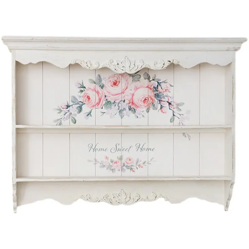 Living room old rectangular baffle decoration wall hanging decoration rack