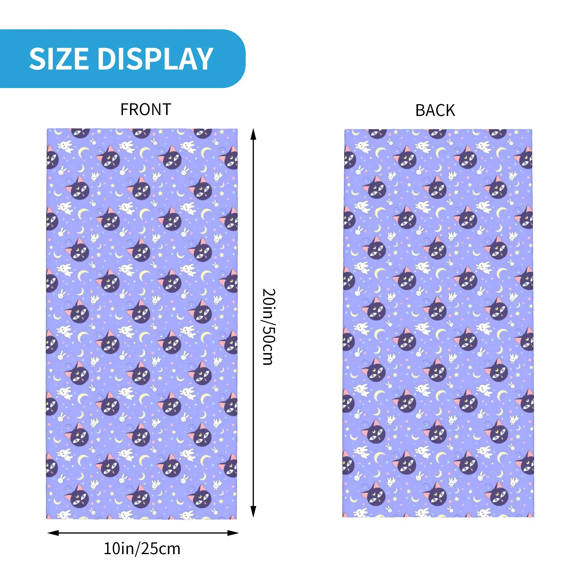 Custom S-Sailors Moons Winter Headband Neck Warmer Women Men Ski Running Tube Scarf Cartoon Dark Lady Face Bandana Gaiter
