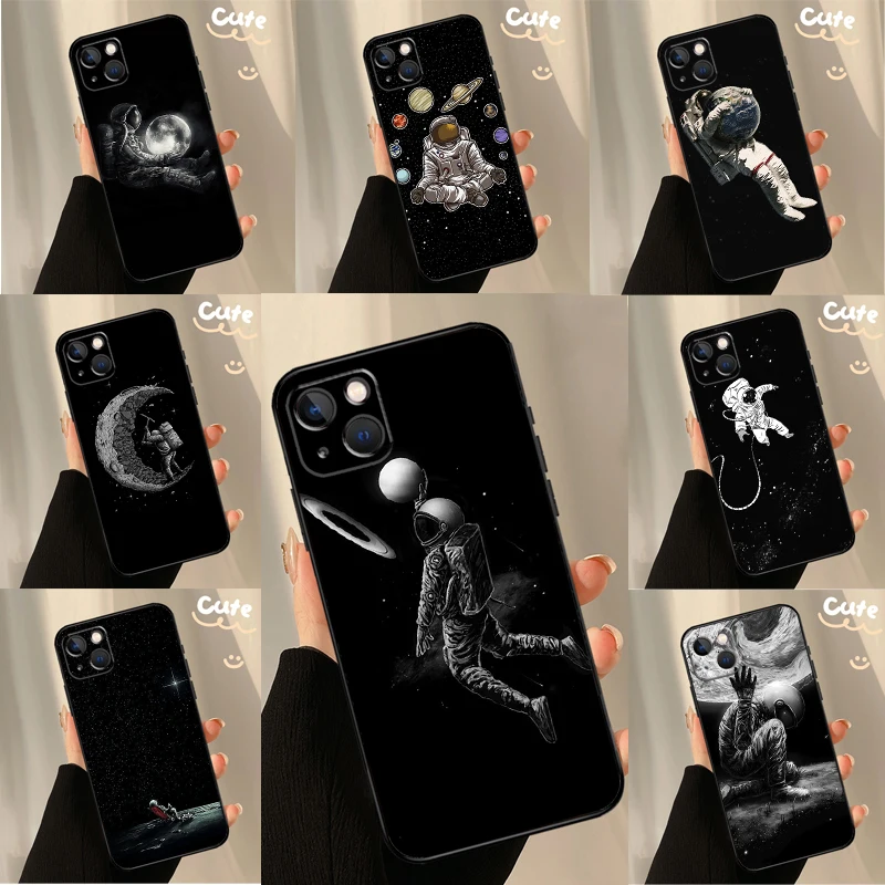 

Space Astronaut illustration Case For iPhone 17 16 14 13 12 11 15 Pro Max Plus 12 13 Mini 16e 17 Air Back Cover Shell