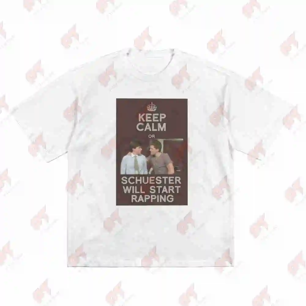 Keep Calm Or Schuester Will Start Rapping Short Sleeve Tee 100% Cotton T-Shirt