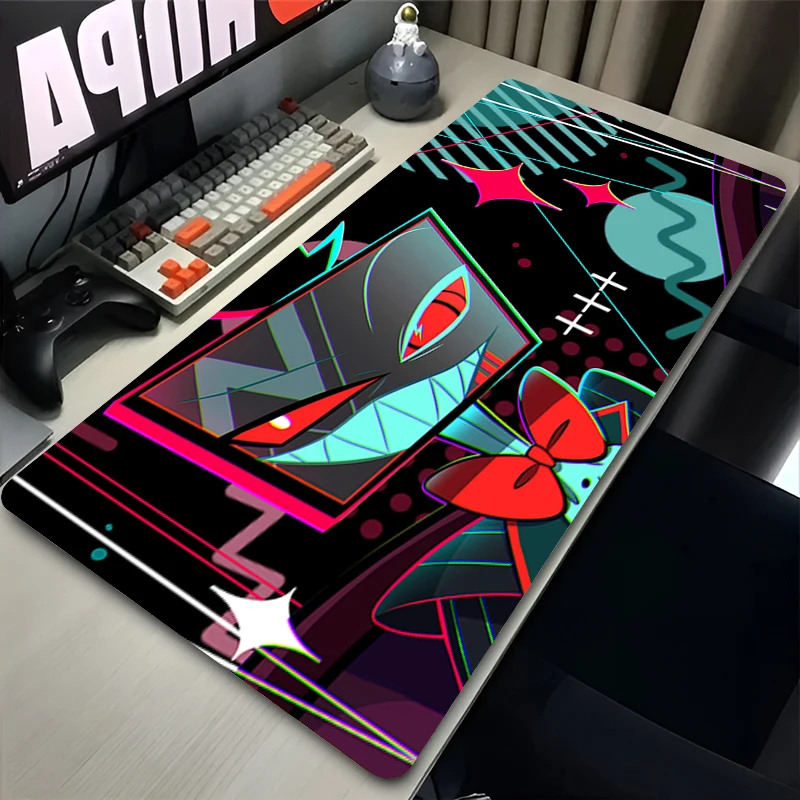 أنيمي ماوس الوسادة لعبة لاعب ملحقات الكمبيوتر الجدول الوسادة Hazbin فندق الكمبيوتر المحمول لوحة المفاتيح كوستر الكمبيوتر السجاد لعبة ماوس XXL