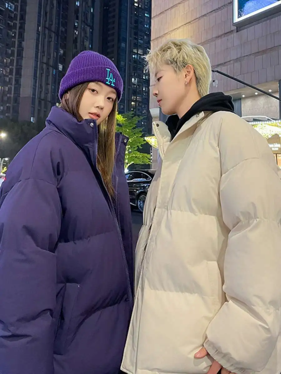 

American Retro Casual Collared Cotton Jaet Men's Autumn Winter Thi Warm Bread Sle Versatile Cotton Coat Long Sve