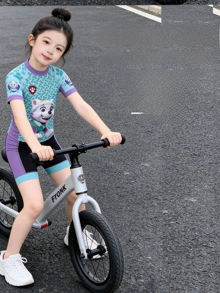 2026-new-children's-cycling-suit-balance-car-head-short-sleeve-slim-fit-short-set-quick-dry-competition-wear-road-bike-gear