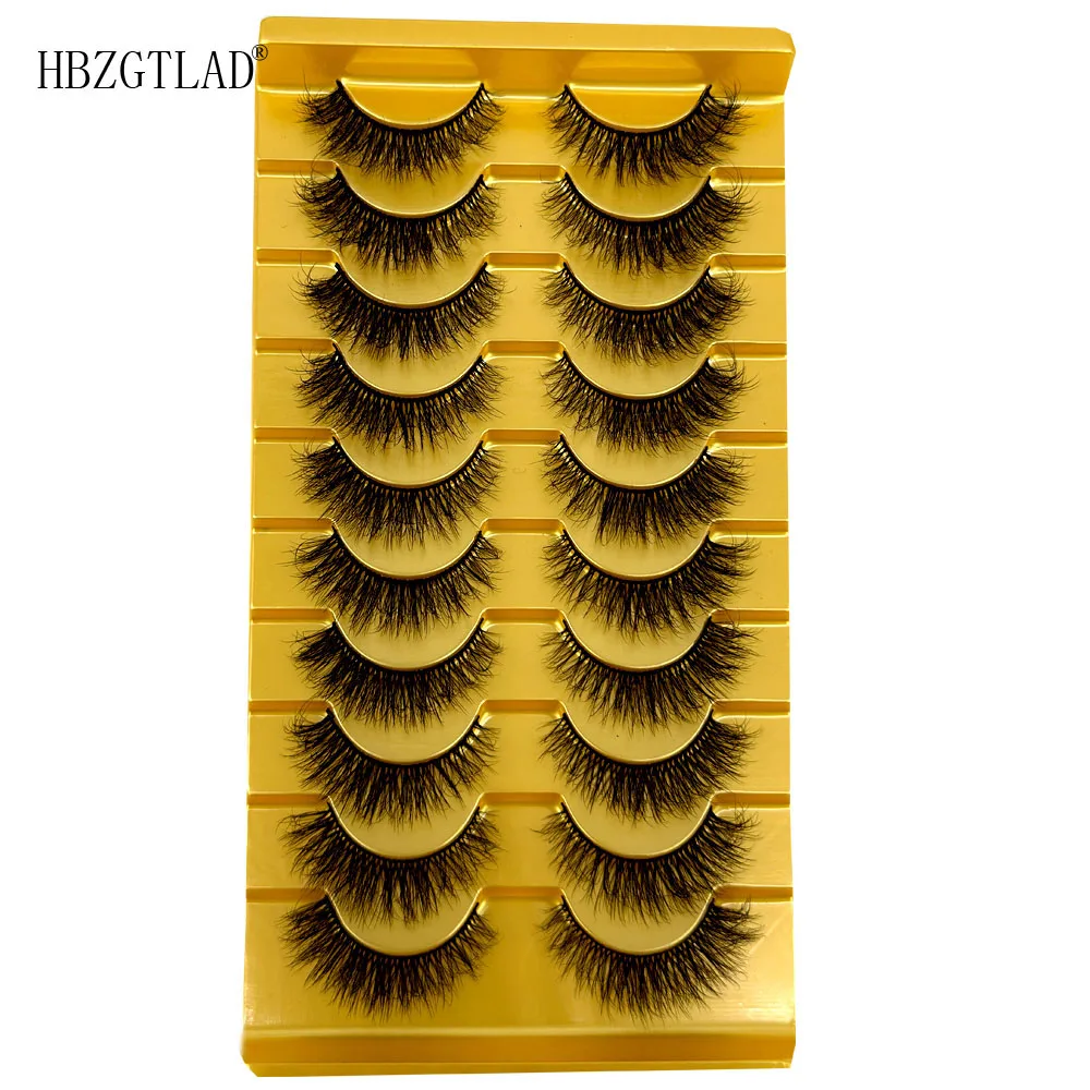 Wholesale 10Pairs Natural 3D Mink False Eyelashes Make up Soft Fake Eye Lashes Faux cils Extension Makeup Beauty Eyelash