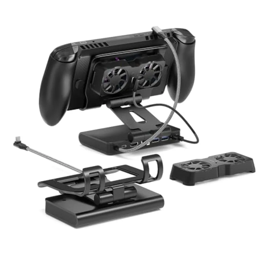 

Съемная магнитная док-станция с двумя охлаждающими вентиляторами для Xbox, ROG Ally X/Ally X/Ally/Switch2/Steam Deck/Legion Go/Go S/MS