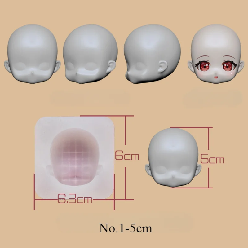 A Variety of Q Version Doll Face Silicone Mold Ultra-light Clay DIY Animation Cartoon Character Face Production Mold