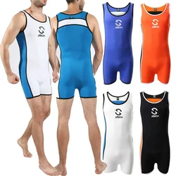 Sexy Underwear Men Bodysuits Lingerine Wrestling Singlet Jumpsuit Suspender Bodysuits Teddies One-Piece Sport Fitness Undershirt