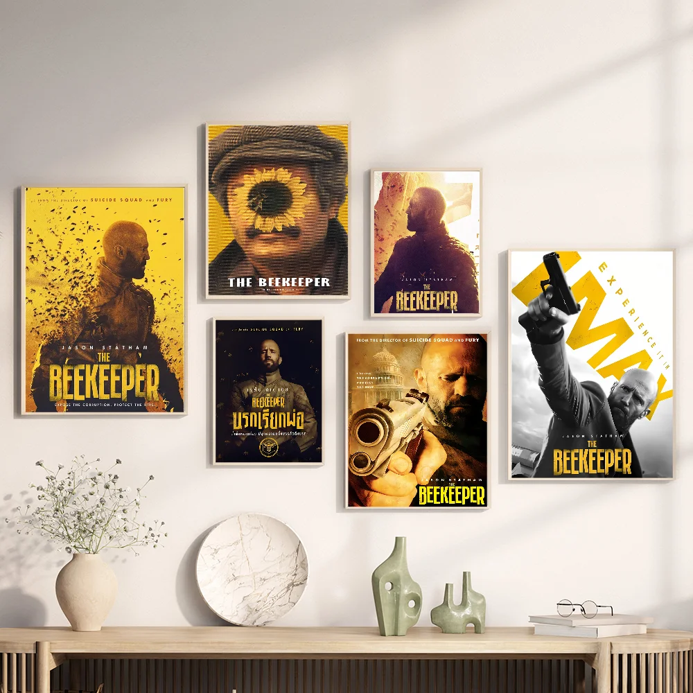

The Beekeeper Action Thriller Movie DIY Sticky Poster Whitepaper Prints Posters Artwork Nordic Home Decor