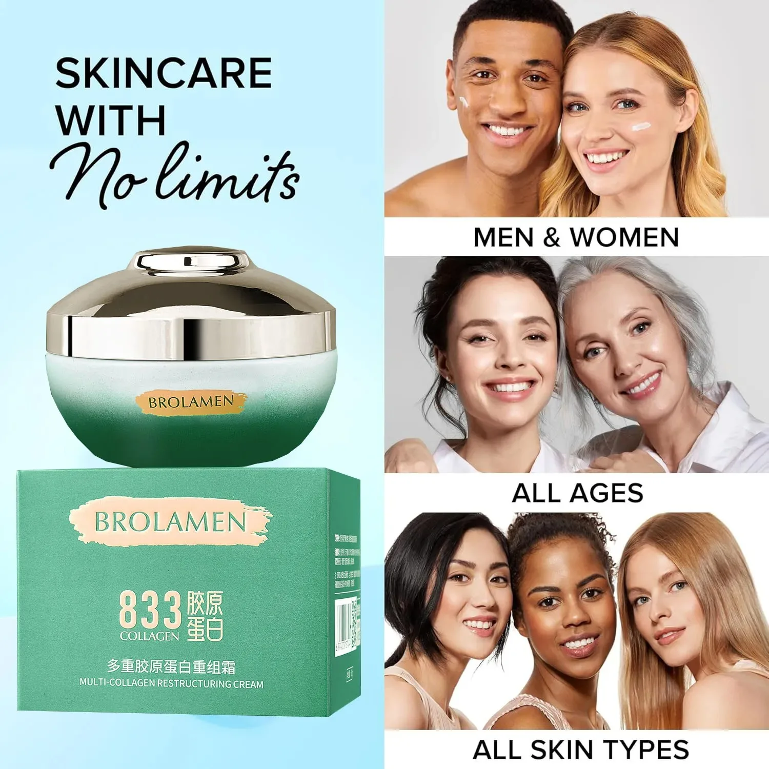 

Women's Multi-Collagen Restructuring Face Cream - Anti-Wrinkle Facial Moisturizer with Collagen for Skin Tightening