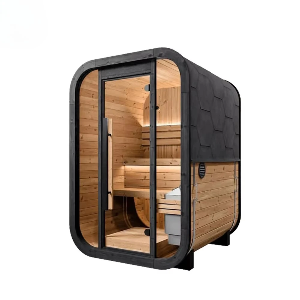 Manufacturer Modern Outdoor Sauna Room 4 People Sauna Stove Solid Wood  Designed Stress Reduction Muscle Loosening Sleep