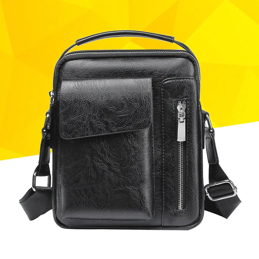 PU Messenger Bag Sturdy Structure Fine Craft Metal Accessories Comfortable Adjustable Strap for Business Casual Use