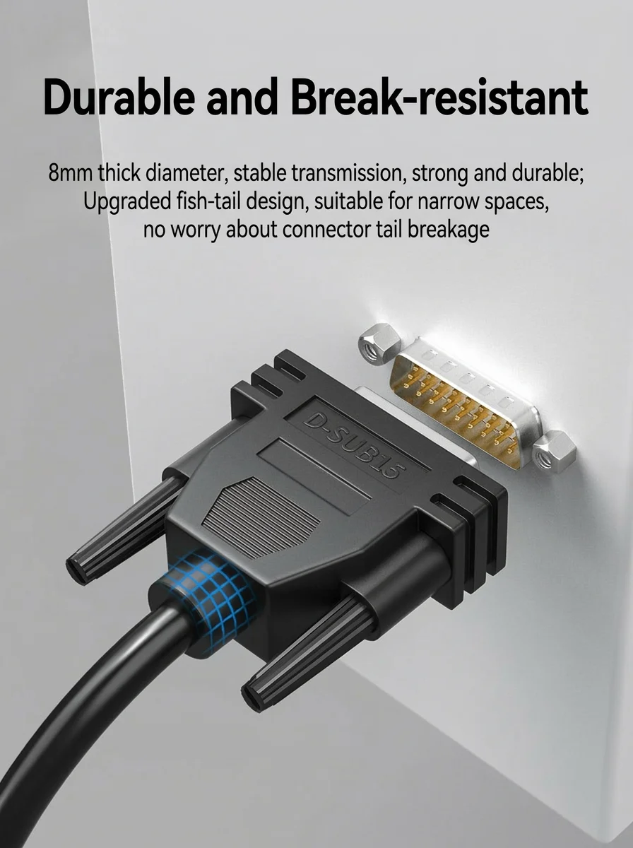 DB26 Double-Shielded Parallel Port Data Cable, Pure Copper, 26-Pin, Male-to-Female Connector Extension Cable, 1.5M/3M