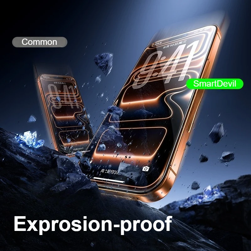 SmartDevil 2/3 Stück Displayschutzfolie für iPhone 17Pro Max 17, randlose gehärtete Glasfolie für iPhone Air, Anti-Fingerabdruck, klar – Detail 4