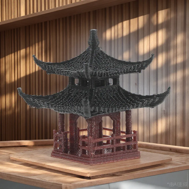 

Aquarium Pavilion Landscaping Ornament Lightweight Plastic Pavilion Statue Mini Zen Garden Decor Fish Tank Landscaping Adornment