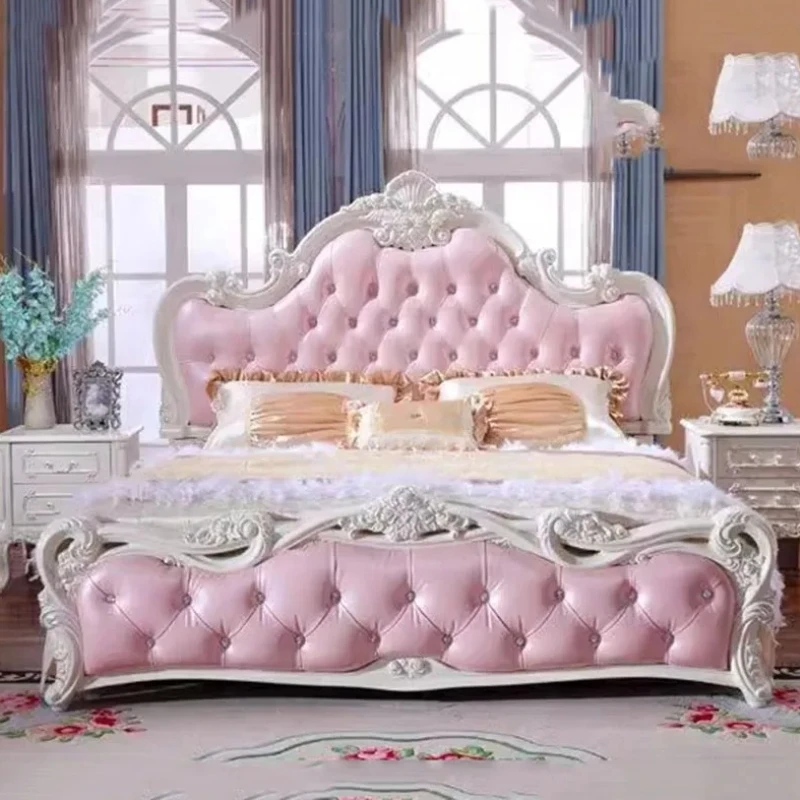 Luxury Frame Double Bed Support King Size Hotel Living Room Double Bed Princess Modern Cama Matrimonial Bedroom Furniture