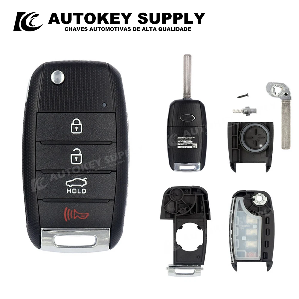 

ForKia K3 Foldable Key Shell 3+1 Button Key Blank Inner Milling With Logo Autokeysupply AKHKF248