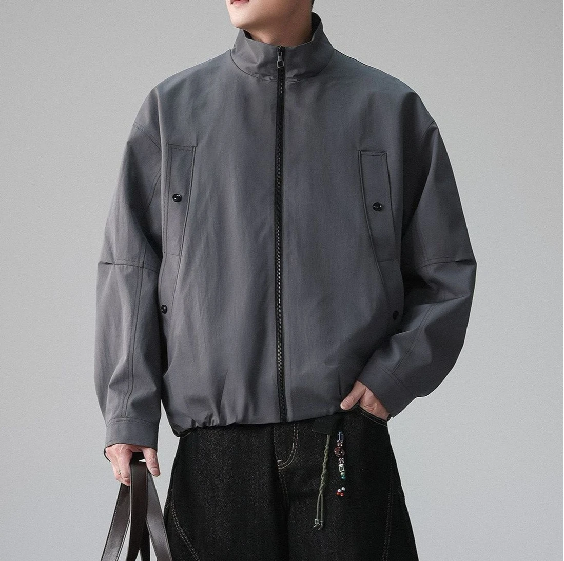 Spring and Autumn New 2026 Men's Loose Stand-Up Jacket Versatile Casual Jacket