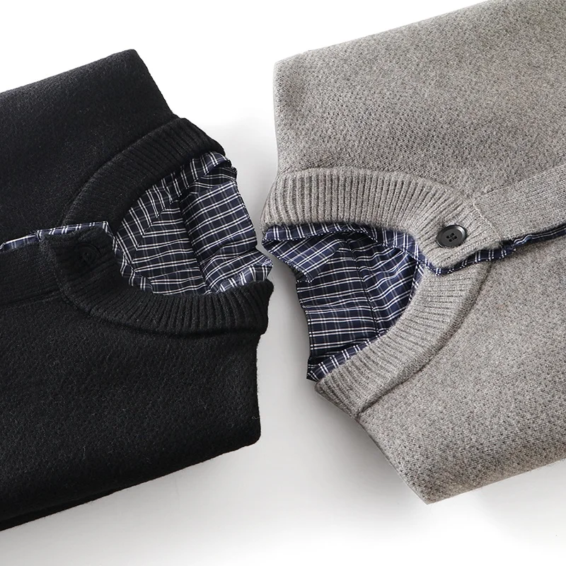 

Trade King College Sle Lazy Vintage Knitted Cardigan Sweater Outerwear Trendy Long Sve round Ne Warmth for Youth Men