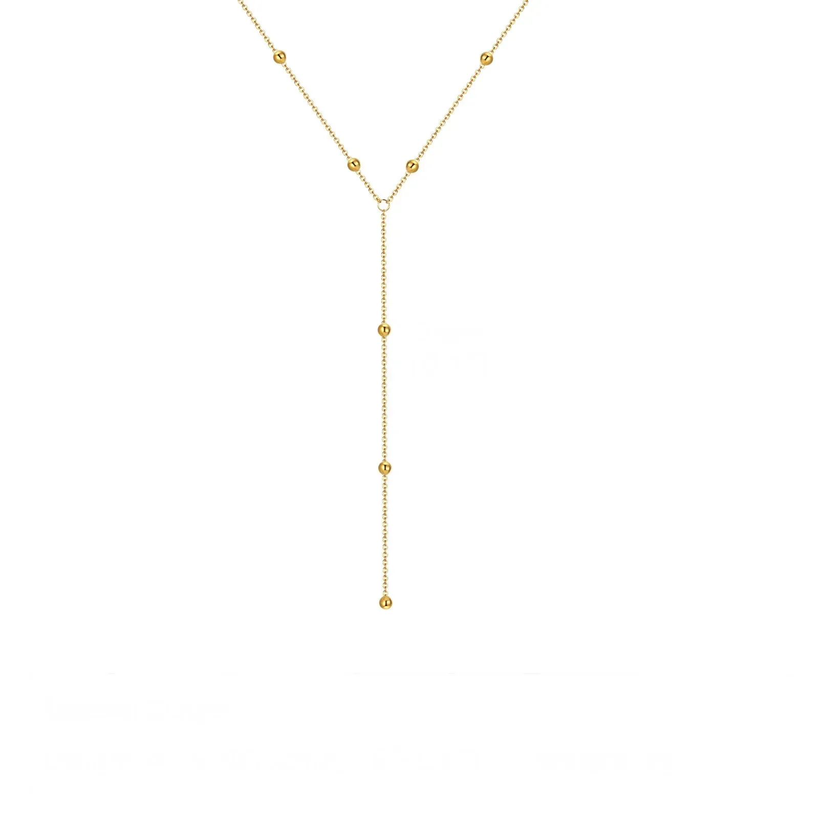 Colar lariat banhado a ouro para mulheres, gargantilha com pingente de gota dupla, presentes da moda