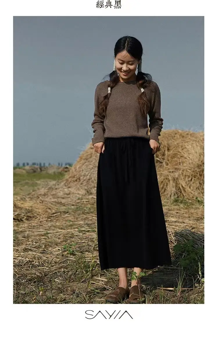 Simple pullover cashmere sweater with one collar and basic cashmere backing