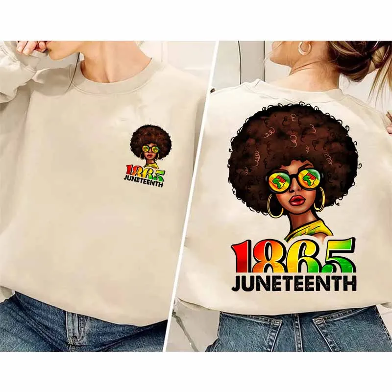 Black Women Iron On Transfer Printing For Clothing Juneteenth 1865 Heat Transfer Patch For T-Shirt Hoodies Thermal  Sticker