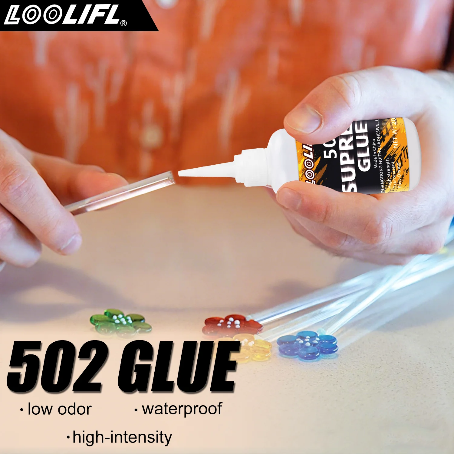 1-5Pcs 502 Strong Adhesive Super Strong Multi-Purpose Fast-Drying Cyanoacrylate Glue for Plastic Toys, Shoe Repair, Leather, Rubber, Wood, Metal, 502 Liquid Glue Tool, DIY Craft Glue