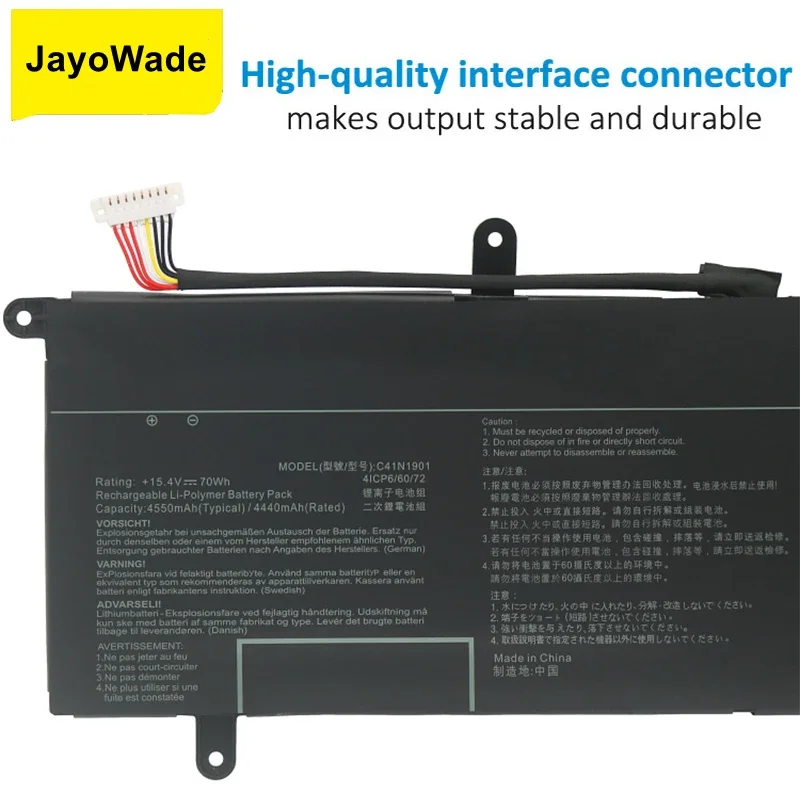 70WH 15.4V C41N1901 Laptop Battery For ASUS ZenBook Duo UX481FA UX481FL UX481F UX481FLY UX4000F UX4000FL 0B200-03520000 C41N1901