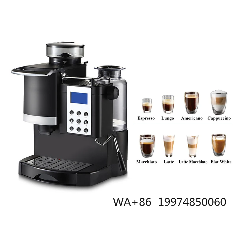 

All-in-one Coffee Machine Professional Espresso Maker with Grinder for Cappuccino Americano Kitchen Appliances 220V/110V