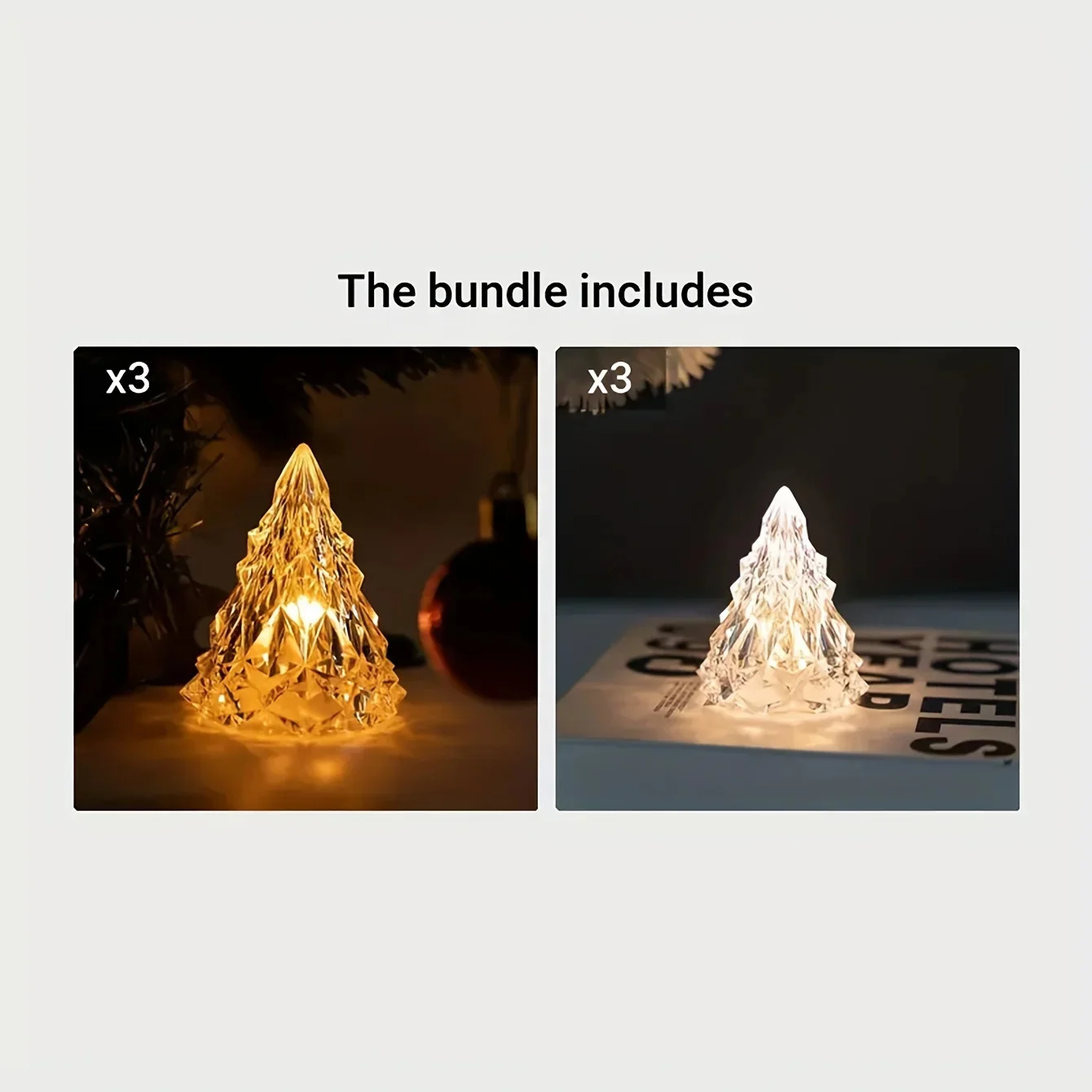 christmas Tree Water Ripple Projector Night Light Flame Crystal Lamp for Living Room Study Bedroom Bedside Decor