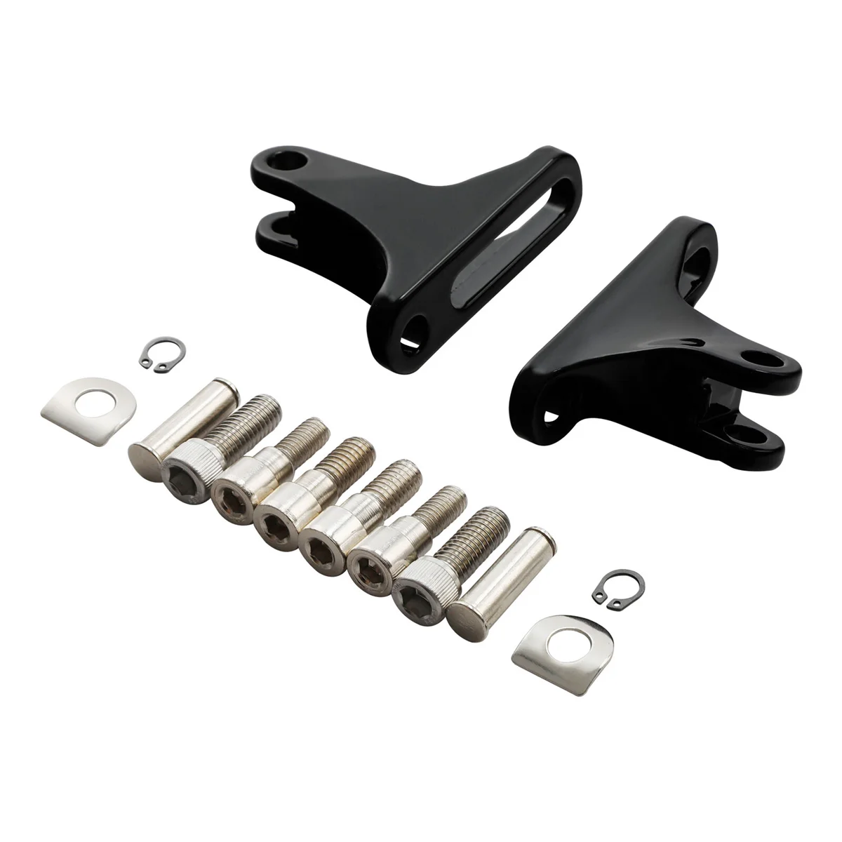 1Pair Black Footboard Mount Kit for Harley Electra Glide Classic FLHTC 93-Later Touring Rear Passenger Mini Foot Peg