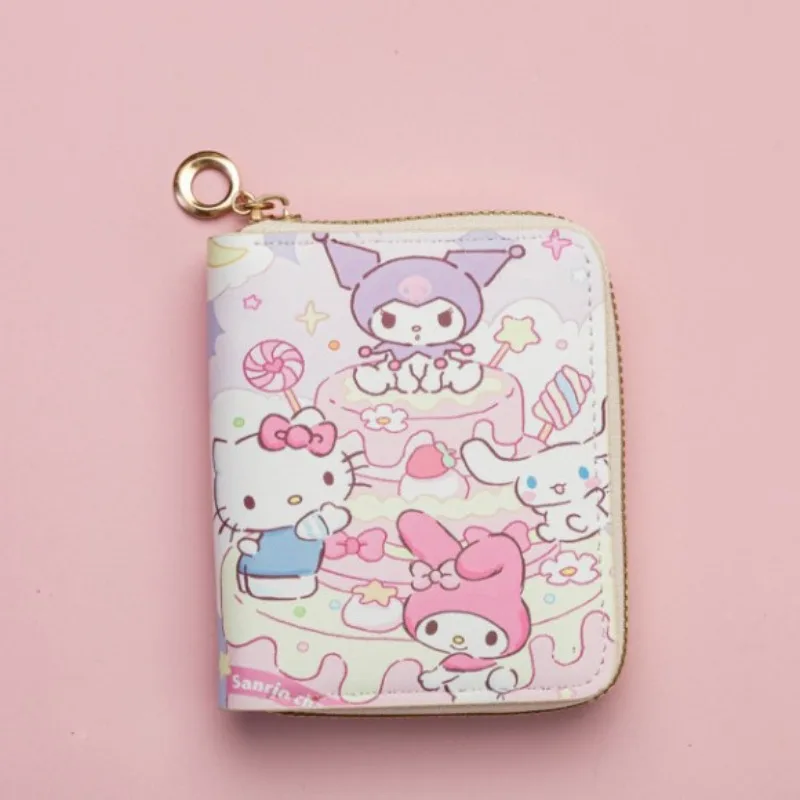Cute KT Car Coin Purse! Kawaii PU Leather Wallet & Card Holder for Girls. Waterproof Mini Pouch.