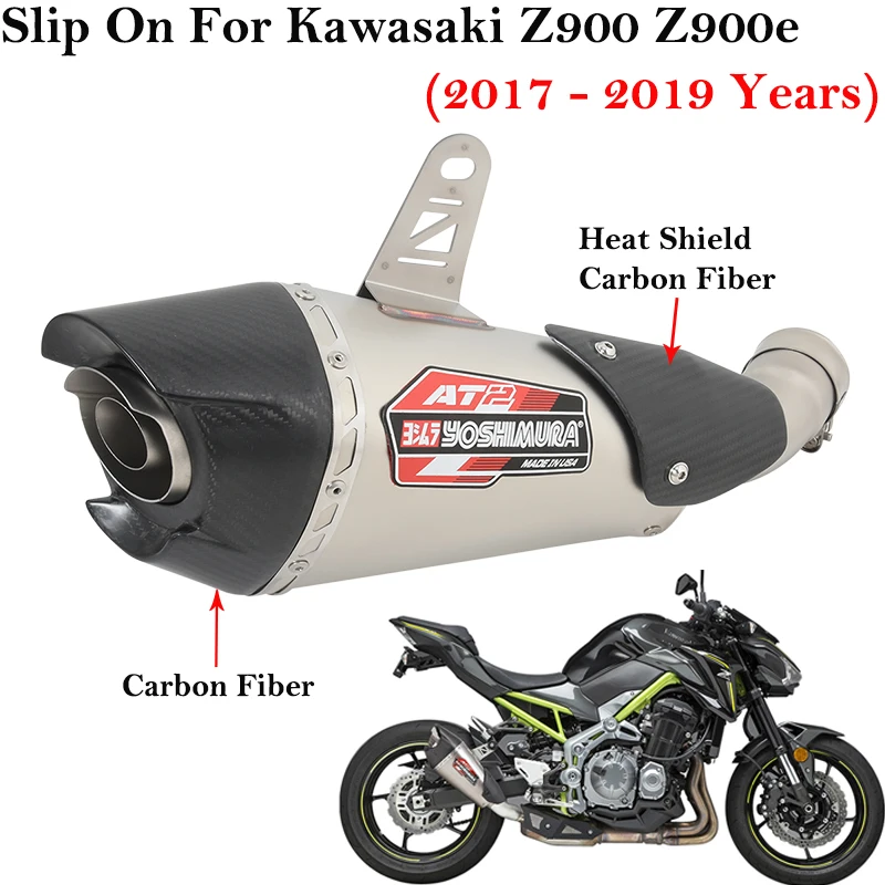 

Slip On For Kawasaki Z900 Z900e 2017 - 2019 AT2 Motorcycle Exhaust Escape Systems Middle Link Pipe Modified Muffler DB Killer