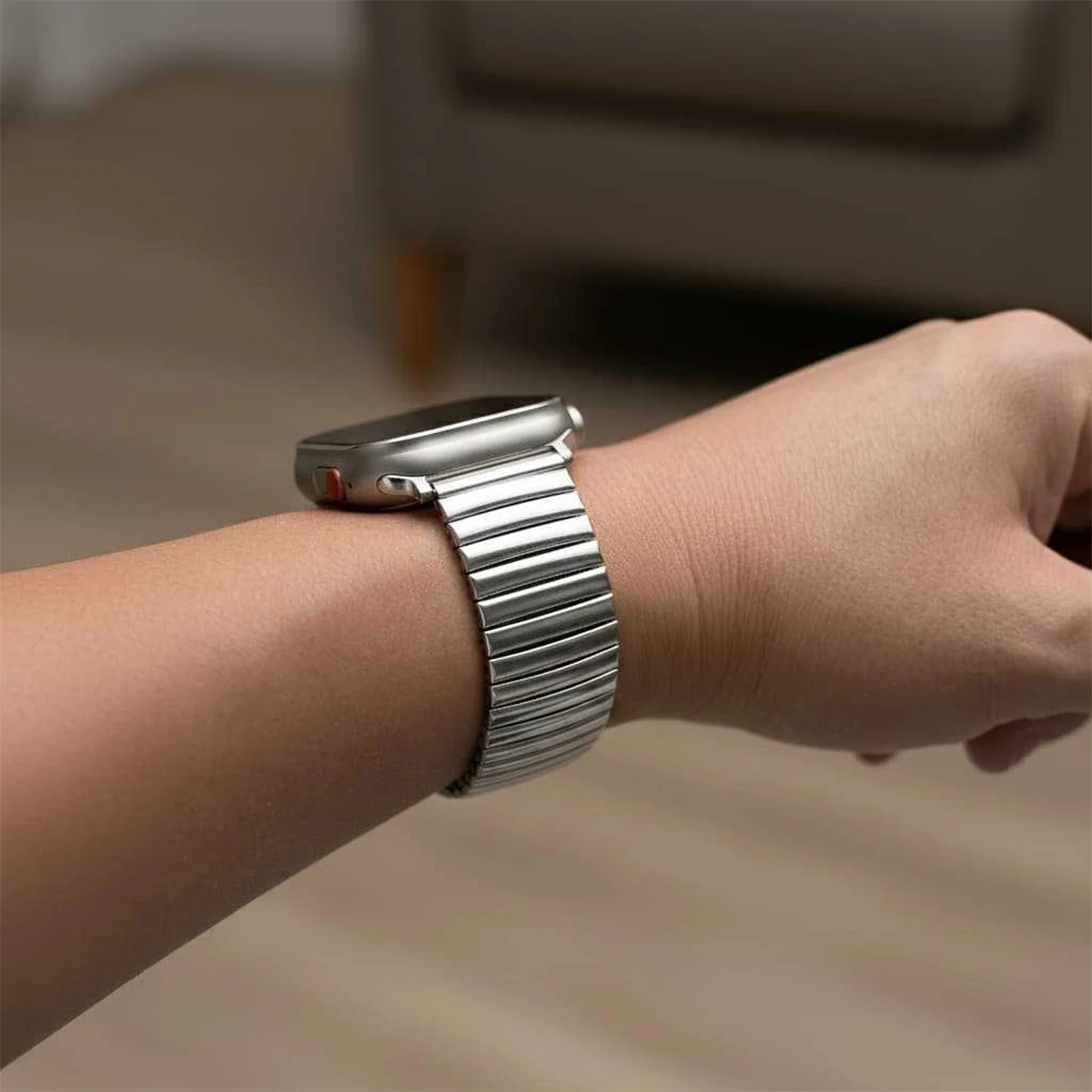 Stretchable Stainless Bands for Apple Watch Ultra 3/2 49mm 38 40 44 46mm Men's Business Strap for Iwatch Series 11 10 9 8 7 Se3