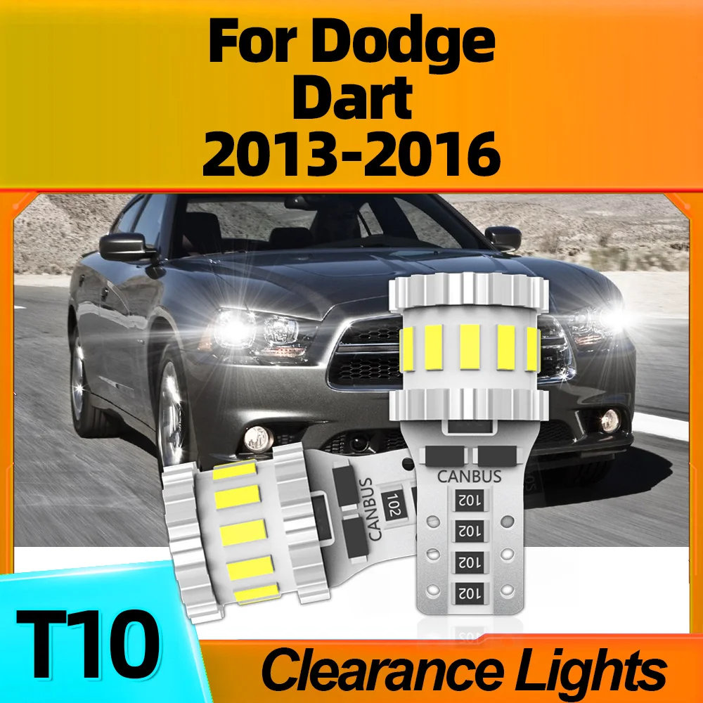 

2Pcs T10 W5W High Quality Led Car Clearance Lights Lamps Canbus No Error Auto Bulbs 6000K For Dodge Dart 2013 2014 2015 2016